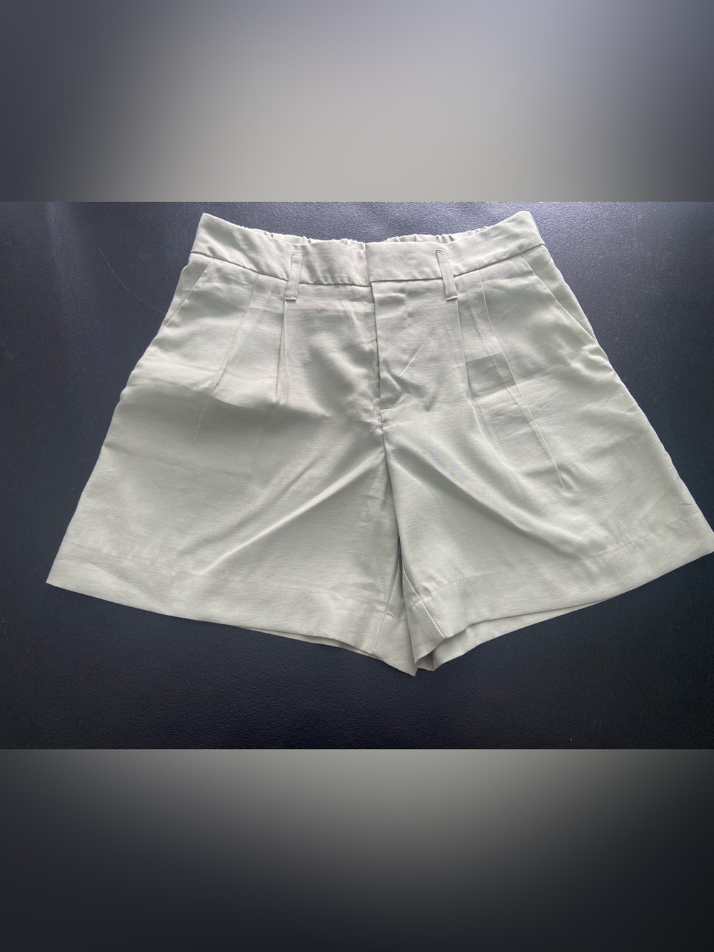 Sage Green High-Waist Shorts